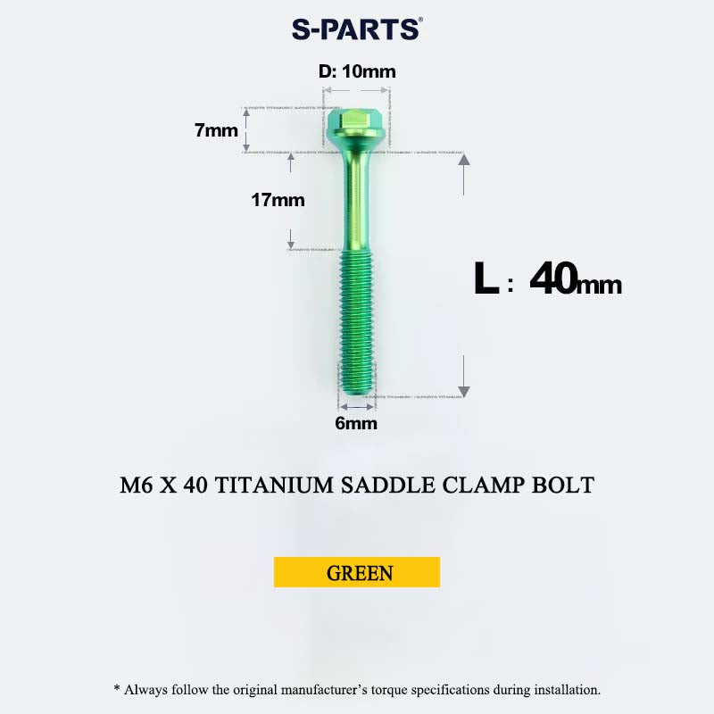 M6 Titanium Saddle Clamp Bolt & Barrel Nut for Road MTB Seatpost | Grade 5 Ti-6Al-4V