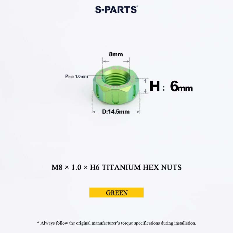 Grade 5 Titanium Hex Nuts M4–M12 | Metric & Fine Thread