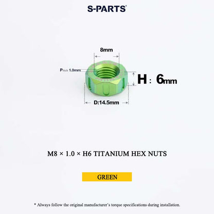 Grade 5 Titanium Hex Nuts M4–M12 | Metric & Fine Thread