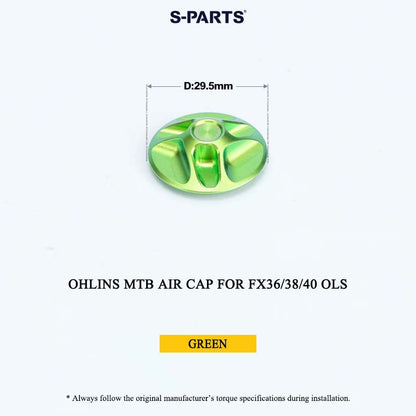 Ohlins MTB Titanium Air Cap for FX36/38/40 OLS & Thru Axle for RXF 38 | Grade 5 Ti-6Al-4V