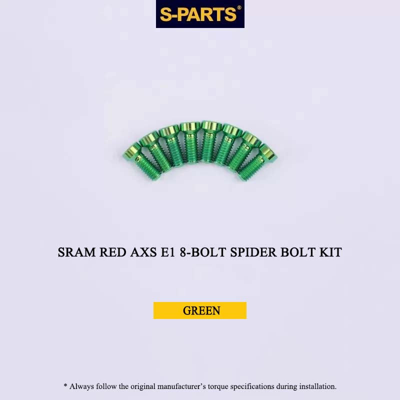 Titanium 8-Bolt Spider Bolt Kit for SRAM RED AXS E1 Crankset – M4 x 8.5mm | 8PCS