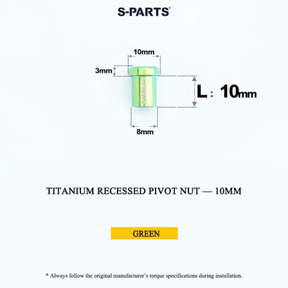 Titanium C-Brake Recessed Pivot Nut for M6 Brake Caliper Bolts (8-40mm)