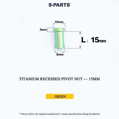 Titanium C-Brake Recessed Pivot Nut for M6 Brake Caliper Bolts (8-40mm)