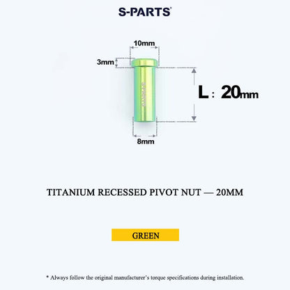 Titanium C-Brake Recessed Pivot Nut for M6 Brake Caliper Bolts (8-40mm)