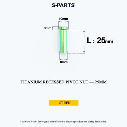 Titanium C-Brake Recessed Pivot Nut for M6 Brake Caliper Bolts (8-40mm)