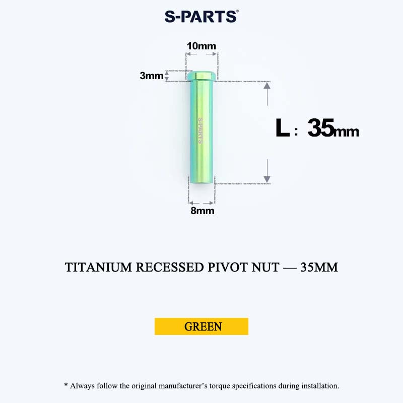 Titanium C-Brake Recessed Pivot Nut for M6 Brake Caliper Bolts (8-40mm)