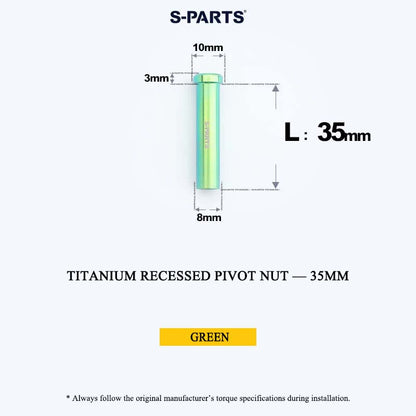 Titanium C-Brake Recessed Pivot Nut for M6 Brake Caliper Bolts (8-40mm)