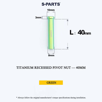 Titanium C-Brake Recessed Pivot Nut for M6 Brake Caliper Bolts (8-40mm)