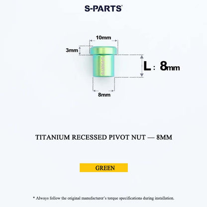 Titanium C-Brake Recessed Pivot Nut for M6 Brake Caliper Bolts (8-40mm)
