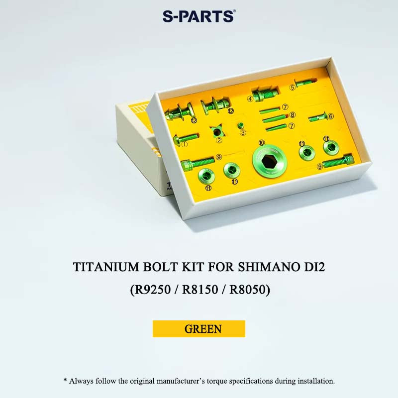 Grade 5 Titanium Bolt Kit for Shimano Di2 Drivetrain Road Groupsets (R9250 / R8150 / R8050) – 18 pcs