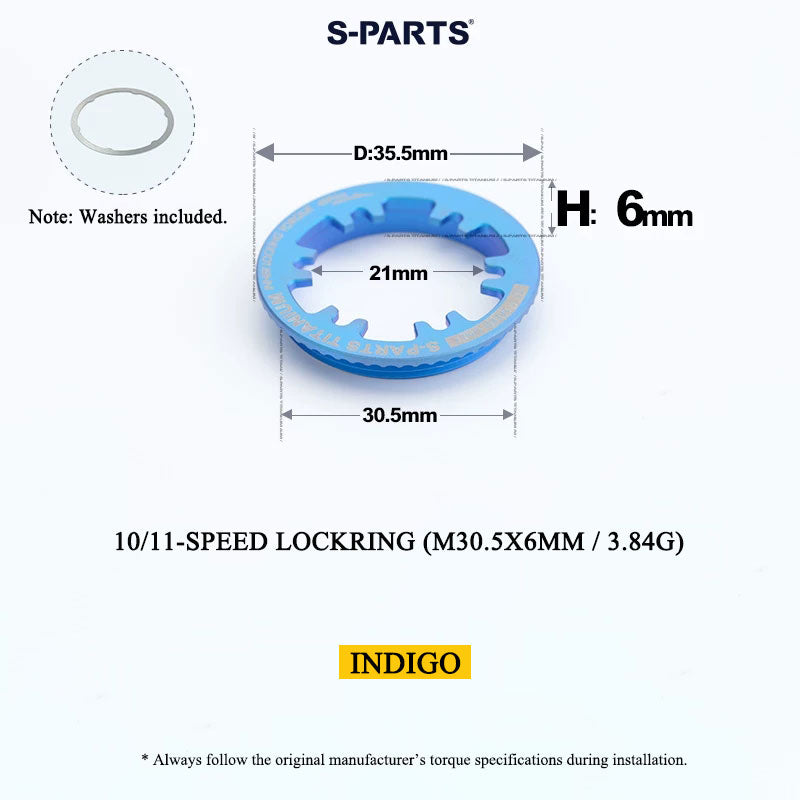 Grade 5 Titanium Cassette Lockring for Shimano & SRAM 10/11/12-Speed HG Freehubs