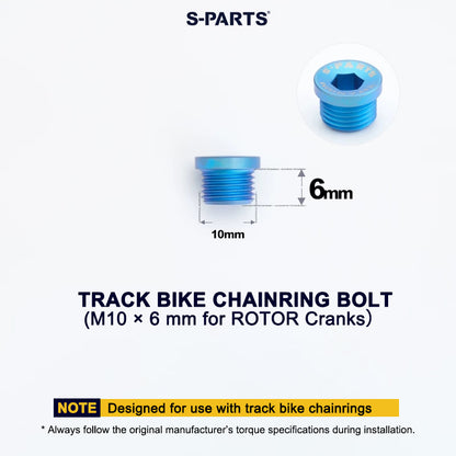 Titanium Track Bike Chainring Bolts M10 × 6 mm for ROTOR Cranks