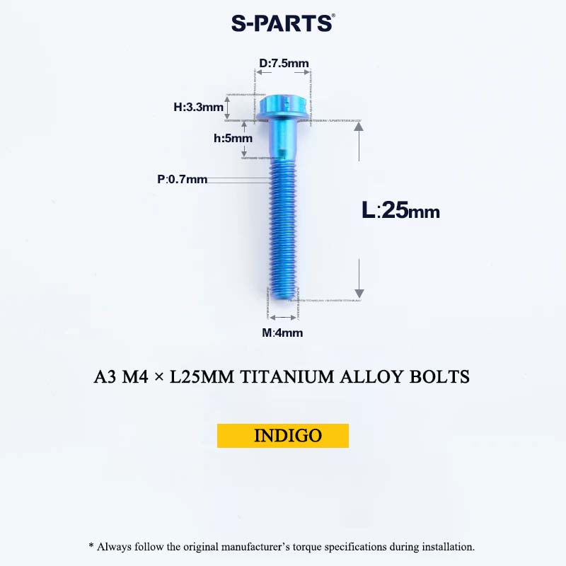 M4 × L6/8/10-25mm Titanium Alloy Bolts For Motorcycle