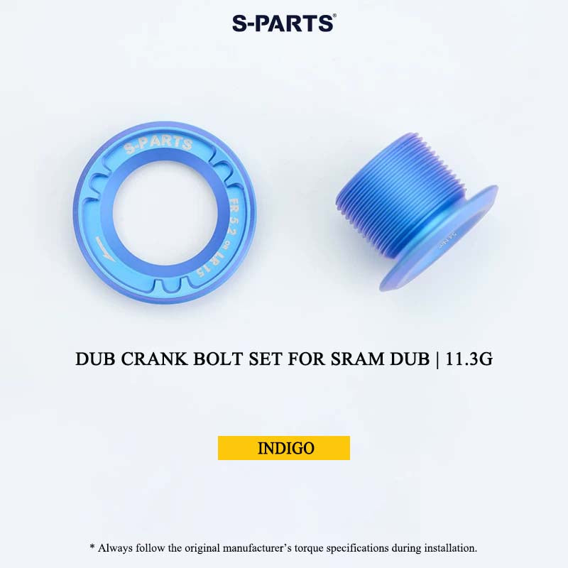 DUB Titanium Crank Arm Bolt & Self-Extracting Cap Set for SRAM DUB / Quarq / Force / Red | 11.3g Ultra-Light CNC Titanium