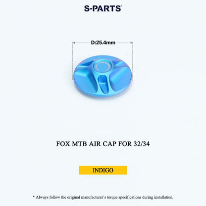 FOX MTB Titanium Air Cap for 32/34/36/38/40 & Thru Axle for 36/38 | Grade 5 Ti-6Al-4V