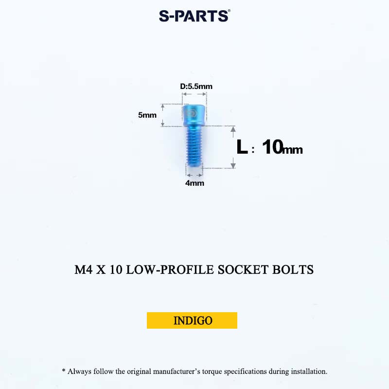 M4 Titanium Low-Profile Small-Head Socket Bolt D5.5 for Grip Lock Ring & Brake Lever Adjustment