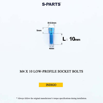 M4 Titanium Low-Profile Small-Head Socket Bolt D5.5 for Grip Lock Ring & Brake Lever Adjustment