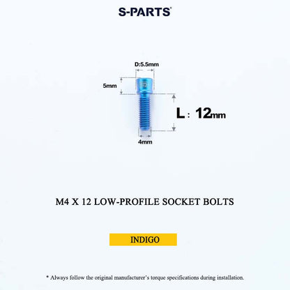 M4 Titanium Low-Profile Small-Head Socket Bolt D5.5 for Grip Lock Ring & Brake Lever Adjustment