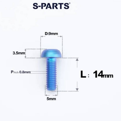 M5x8-34mm Titanium Disc Bolts Button Head Bolts for Water Bottle Cage