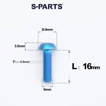 M5x8-34mm Titanium Disc Bolts Button Head Bolts for Water Bottle Cage