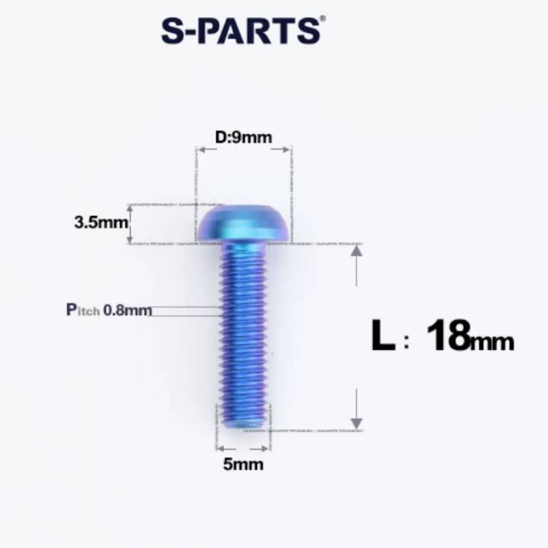 M5x8-34mm Titanium Disc Bolts Button Head Bolts for Water Bottle Cage