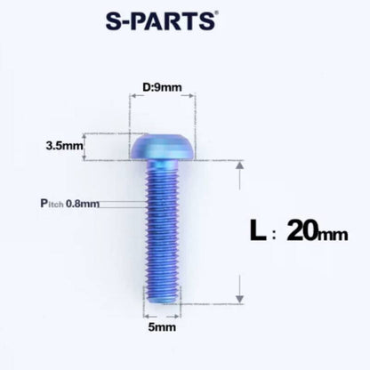 M5x8-34mm Titanium Disc Bolts Button Head Bolts for Water Bottle Cage