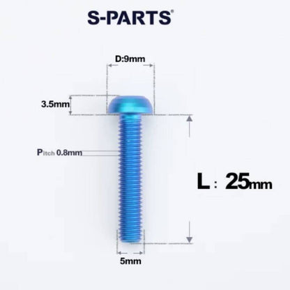 M5x8-34mm Titanium Disc Bolts Button Head Bolts for Water Bottle Cage