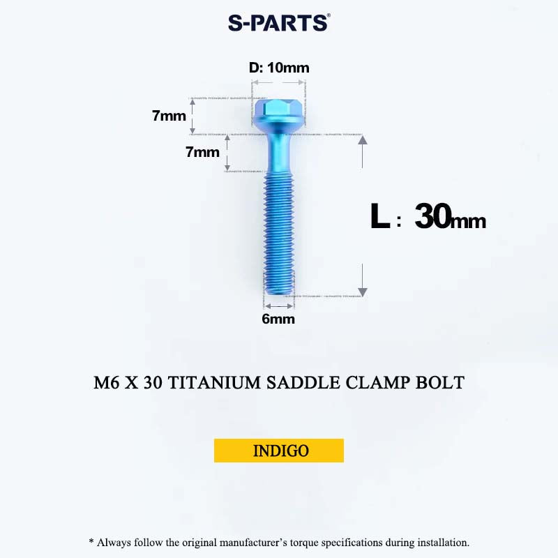 M6 Titanium Saddle Clamp Bolt & Barrel Nut for Road MTB Seatpost | Grade 5 Ti-6Al-4V