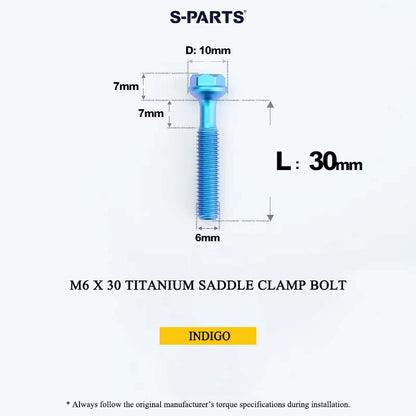 M6 Titanium Saddle Clamp Bolt & Barrel Nut for Road MTB Seatpost | Grade 5 Ti-6Al-4V