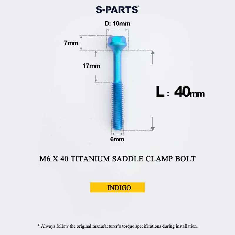 M6 Titanium Saddle Clamp Bolt & Barrel Nut for Road MTB Seatpost | Grade 5 Ti-6Al-4V