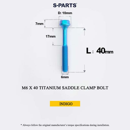 M6 Titanium Saddle Clamp Bolt & Barrel Nut for Road MTB Seatpost | Grade 5 Ti-6Al-4V