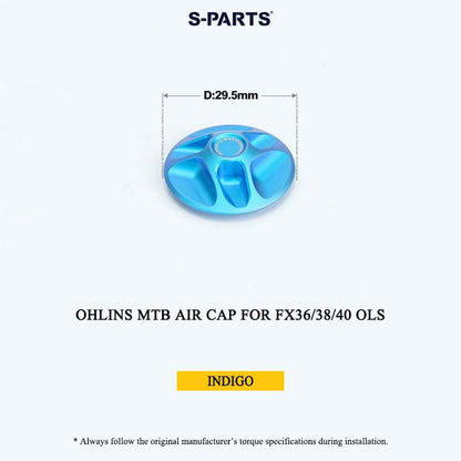 Ohlins MTB Titanium Air Cap for FX36/38/40 OLS & Thru Axle for RXF 38 | Grade 5 Ti-6Al-4V