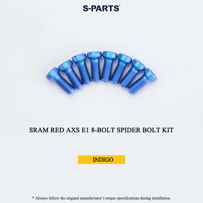 Titanium 8-Bolt Spider Bolt Kit for SRAM RED AXS E1 Crankset – M4 x 8.5mm | 8PCS