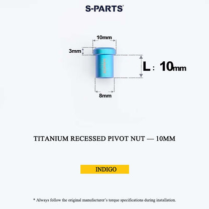 Titanium C-Brake Recessed Pivot Nut for M6 Brake Caliper Bolts (8-40mm)