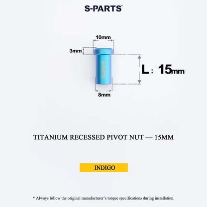 Titanium C-Brake Recessed Pivot Nut for M6 Brake Caliper Bolts (8-40mm)