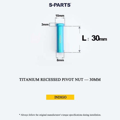 Titanium C-Brake Recessed Pivot Nut for M6 Brake Caliper Bolts (8-40mm)
