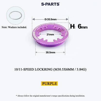 Grade 5 Titanium Cassette Lockring for Shimano & SRAM 10/11/12-Speed HG Freehubs