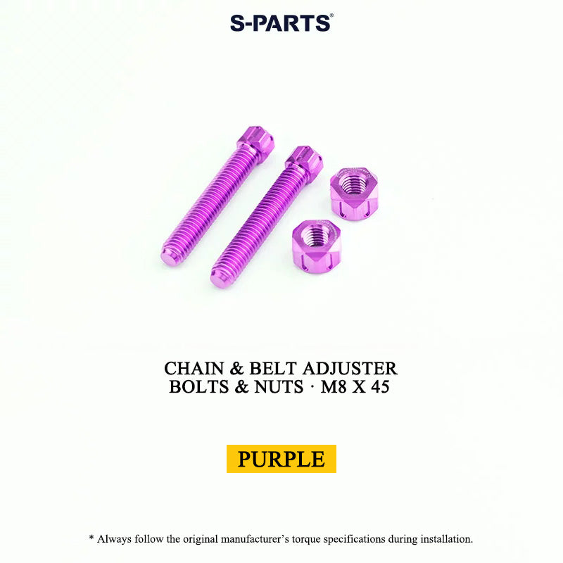 Grade 5 Titanium Chain/Belt Tensioner Adjuster Bolts and Nuts | M8×45 / M10×50