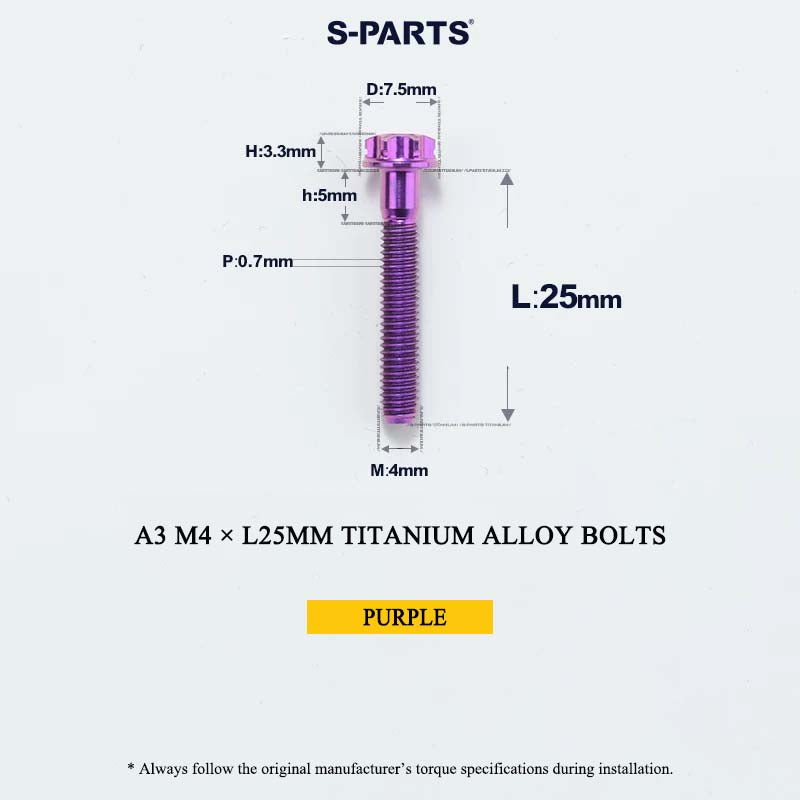 M4 × L6/8/10-25mm Titanium Alloy Bolts For Motorcycle