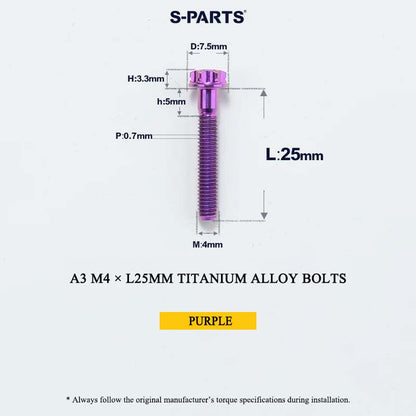 M4 × L6/8/10-25mm Titanium Alloy Bolts For Motorcycle