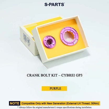Titanium Crank Bolt & Self-Extracting Cap Kit for CYBREI GP3 (30Nm New Generation | LH Thread Compatible)