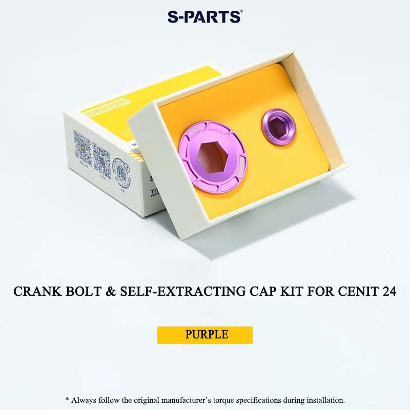 Titanium Crank Bolt & Self-Extracting Cap Kit for CENIT 24 Crankset | Grade 5 Ti-6Al-4V Upgrade