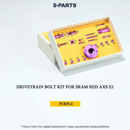 Titanium Drivetrain Bolt Kit for SRAM RED AXS E1 Derailleur | 21pcs Shifting System Hardware Upgrade Set