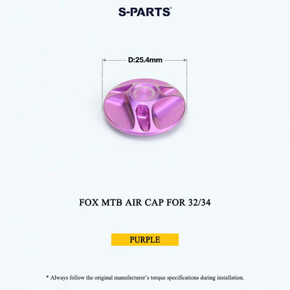 FOX MTB Titanium Air Cap for 32/34/36/38/40 & Thru Axle for 36/38 | Grade 5 Ti-6Al-4V