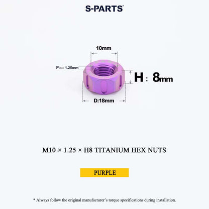 Grade 5 Titanium Hex Nuts M4–M12 | Metric & Fine Thread