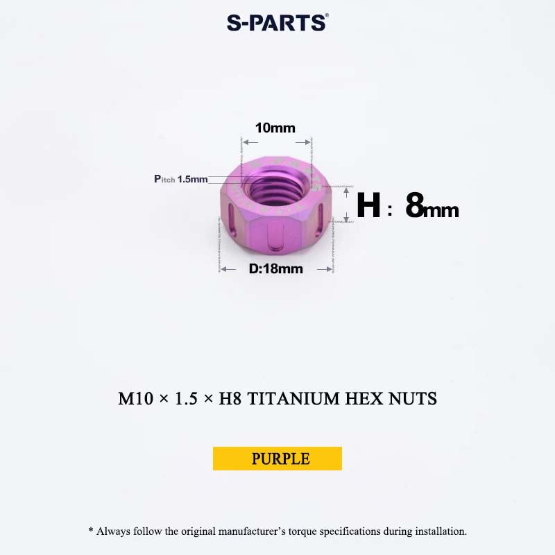 Grade 5 Titanium Hex Nuts M4–M12 | Metric & Fine Thread
