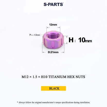 Grade 5 Titanium Hex Nuts M4–M12 | Metric & Fine Thread