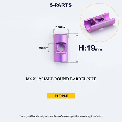 M6 Titanium Saddle Clamp Bolt & Barrel Nut for Road MTB Seatpost | Grade 5 Ti-6Al-4V