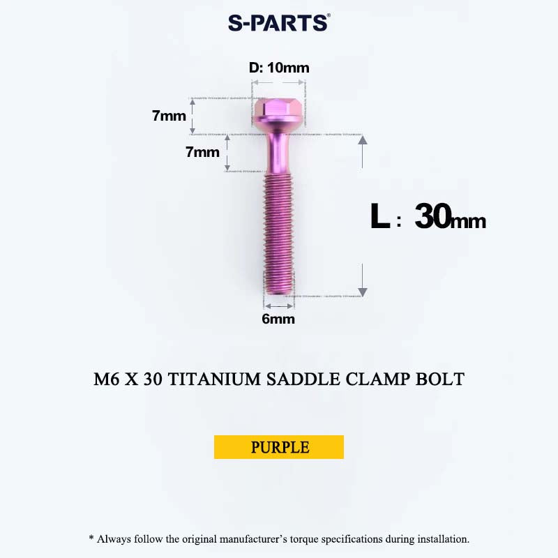 M6 Titanium Saddle Clamp Bolt & Barrel Nut for Road MTB Seatpost | Grade 5 Ti-6Al-4V