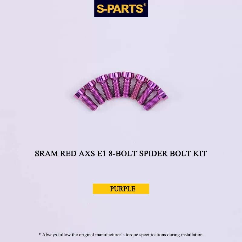 Titanium 8-Bolt Spider Bolt Kit for SRAM RED AXS E1 Crankset – M4 x 8.5mm | 8PCS